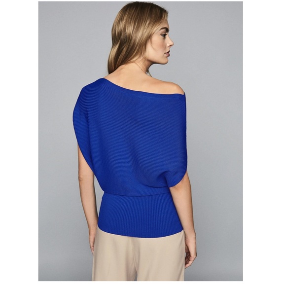 New! REISS London Meryl Asymmetric Knitted Top - Picture 6 of 14